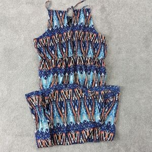 Stevie and Lindsay Maxi Sun Dress Summer Beach Y2K Women's Size 3X Blue Orange